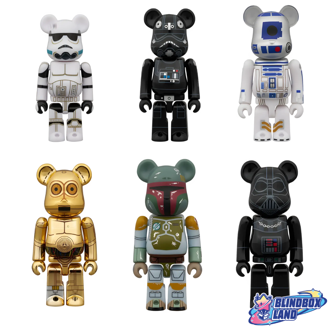 Bearbrick Chase Star Wars all Blindbox Land Stormtrooper Darth Vader Boba Fett C-3PO R2-D2 The Fighter Pilot