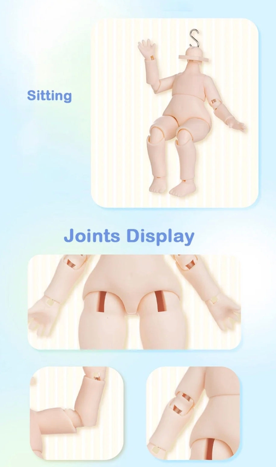 NYZAII Dream Town Action Figure BII-Jointed Doll Body Display Sitting Blindbox Land