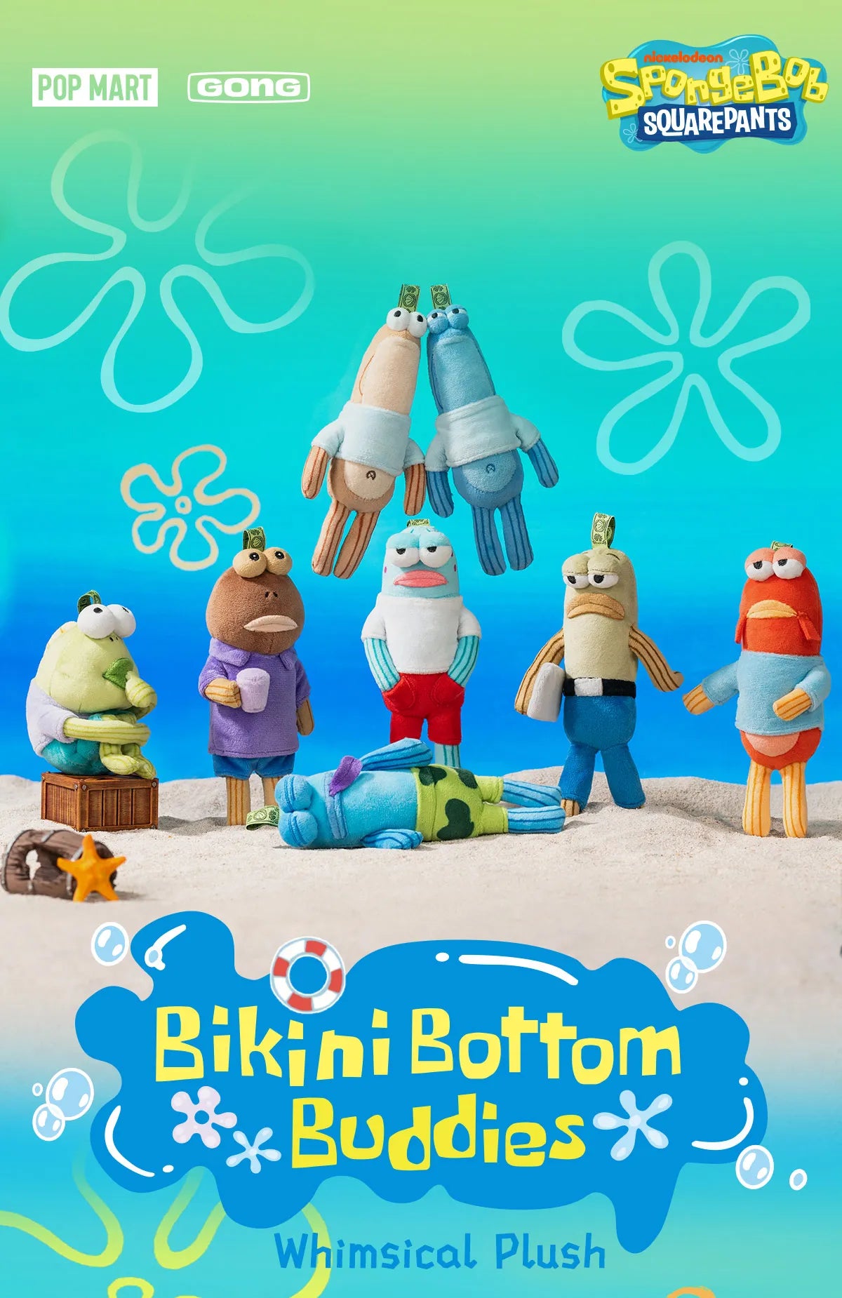 POPMART - Bikini Bottom Buddies Whimsical Plush Keyring, Blindbox POPMART - Bikini Bottom Buddies Whimsical Plush Keyring, Blindbox