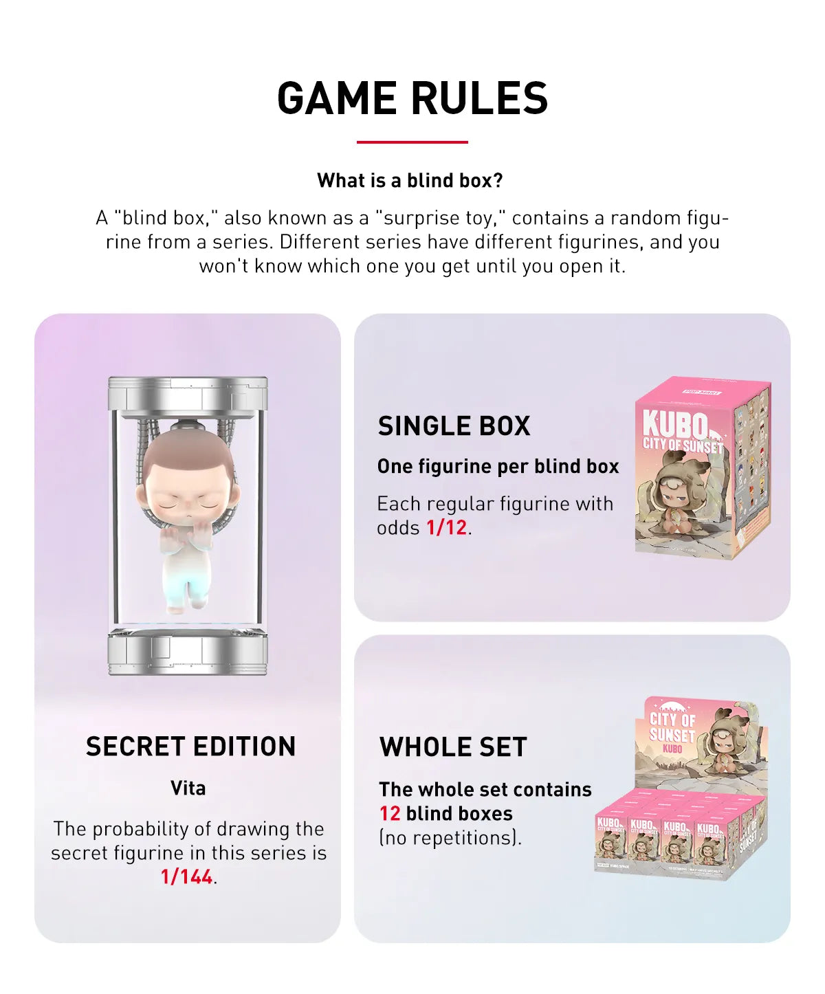 POP MART Kubo City Of Sunset Game Rules Blindbox Land