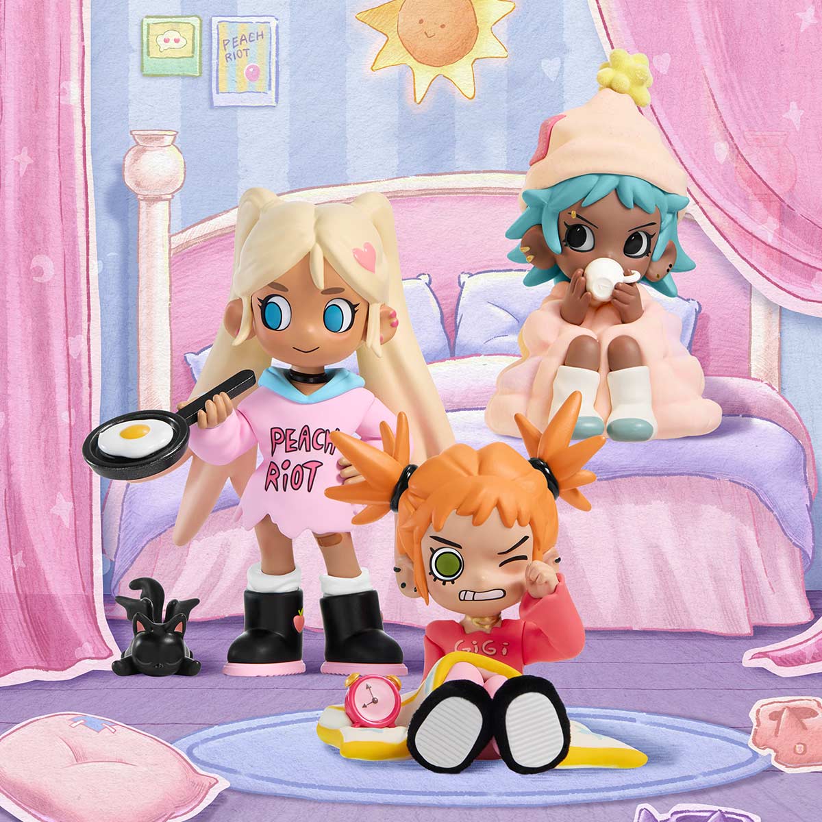 POP MART Lil Peach Riot Sleep Over Set 4 Blindbox Land