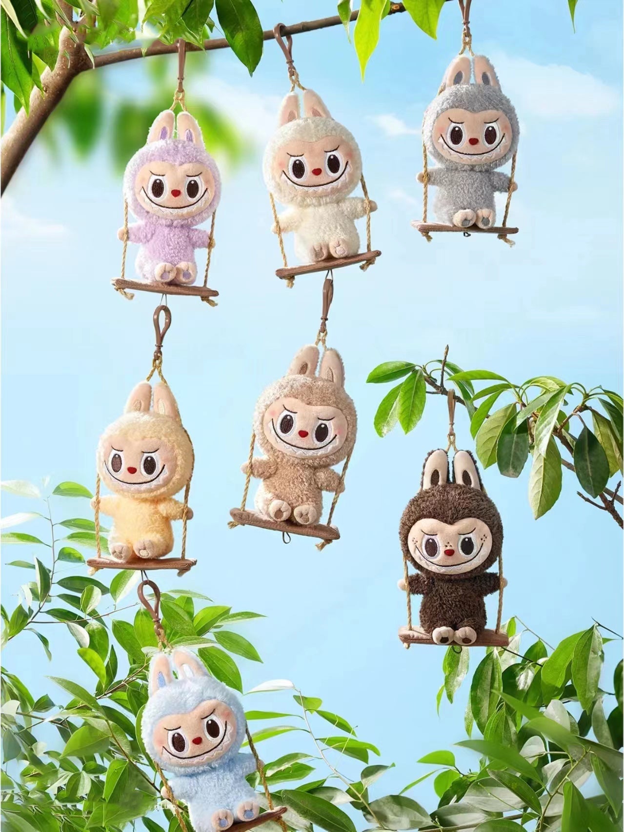 POP MART The Monsters Timber WOrkshop Playing on the Swing All Blindbox Land