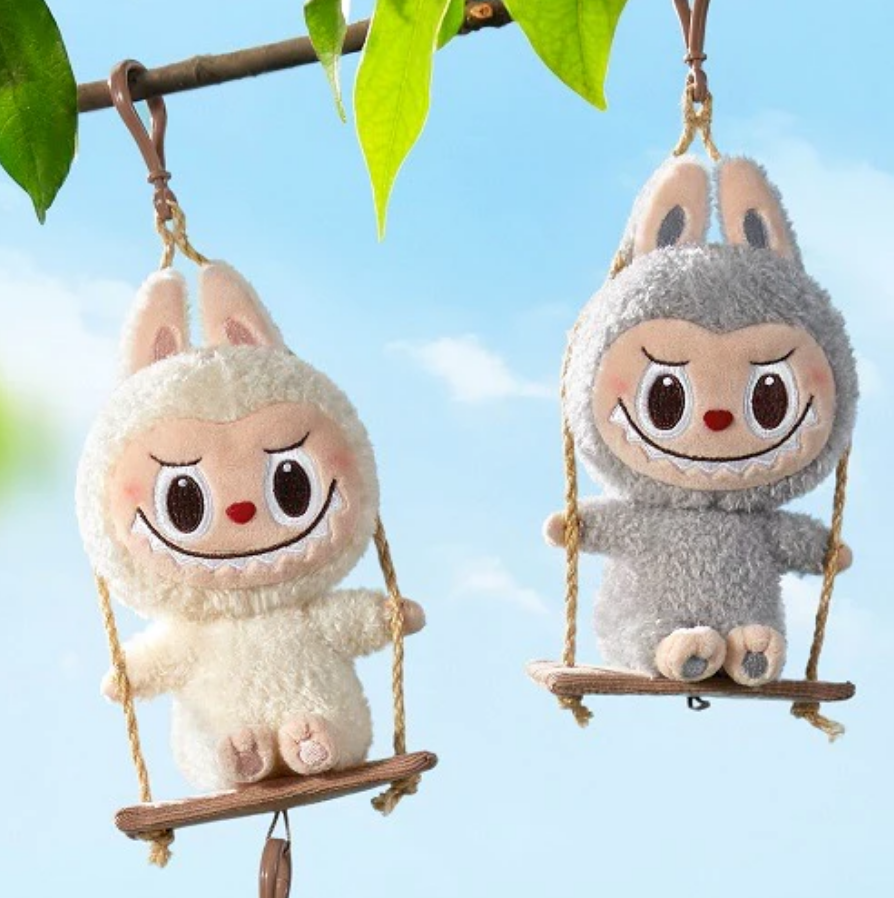 POP MART The Monsters Timber WOrkshop Playing on the Swing Blindbox Land