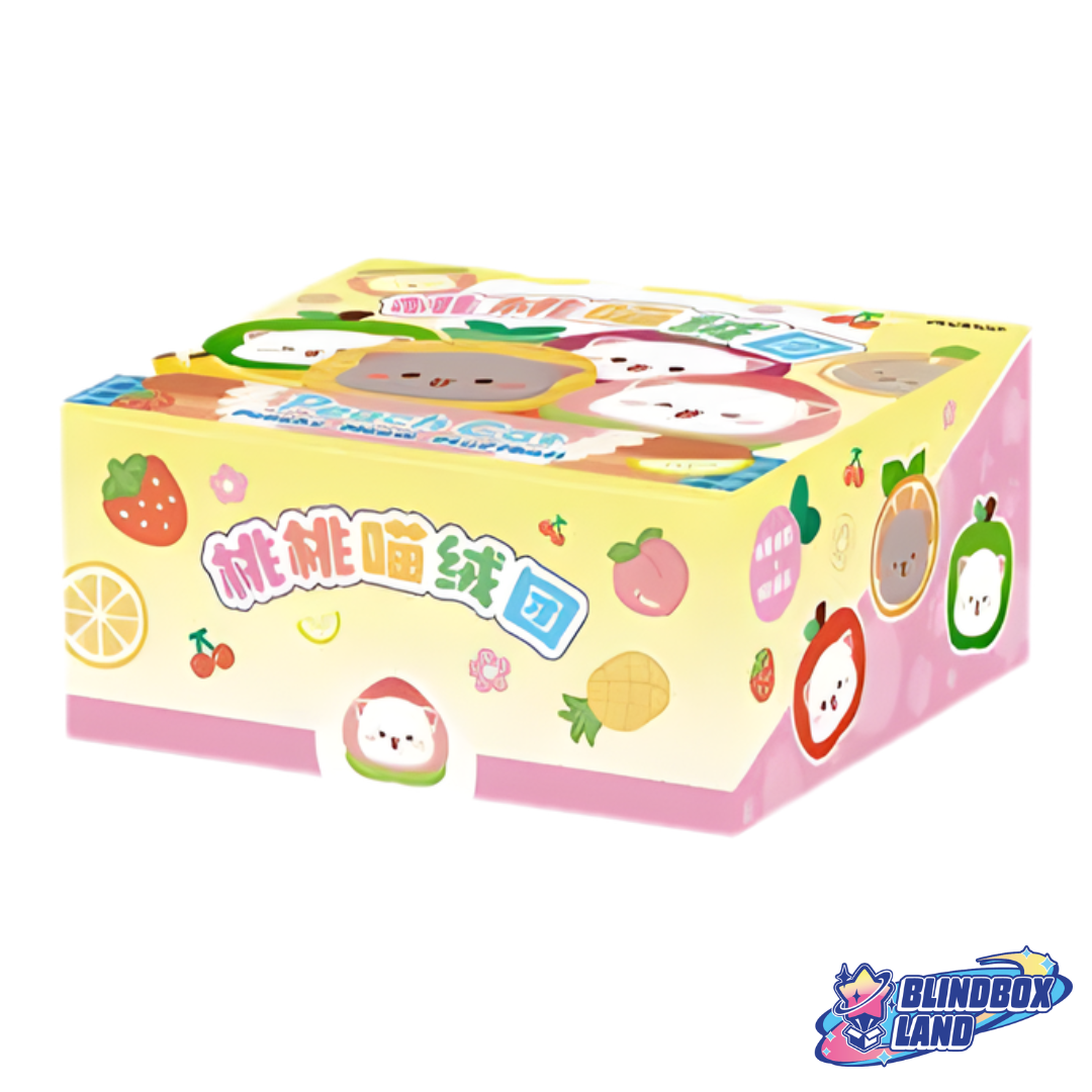 Peach Cat Meow Fluffball Fruit Plush Pouch Display Blindbox Land