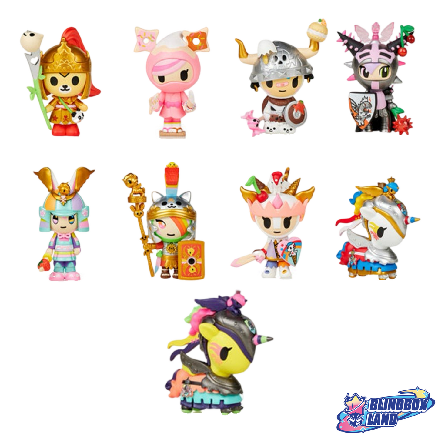 TOKIDOKI Kawaii Princess Warriors Series Front All Blindbox Land