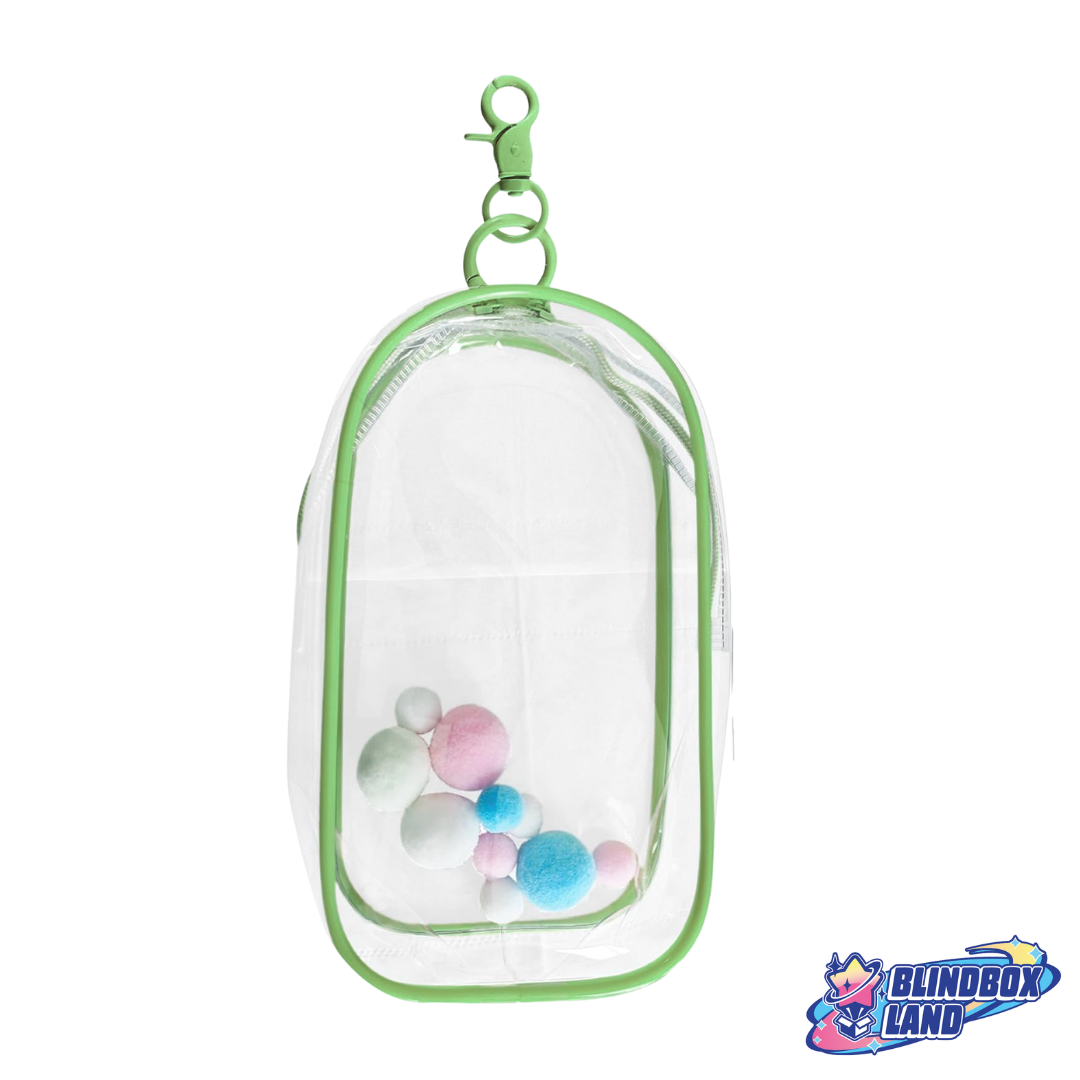 Transparente Taschen Figuren mit Anhänger Groß Grün Blindbox Land