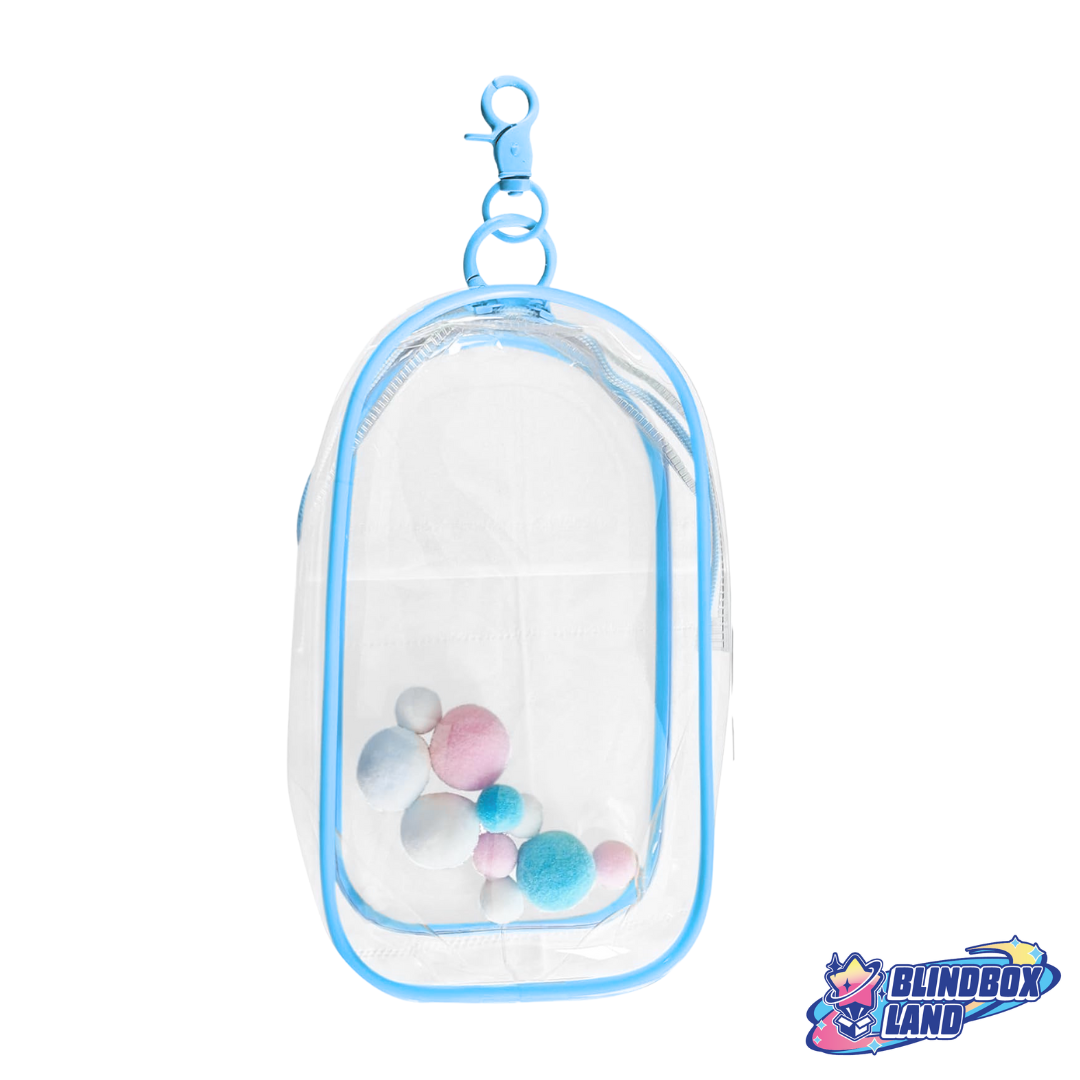 Transparente Taschen Figuren mit Anhänger Groß transparentes Blau Blindbox Land