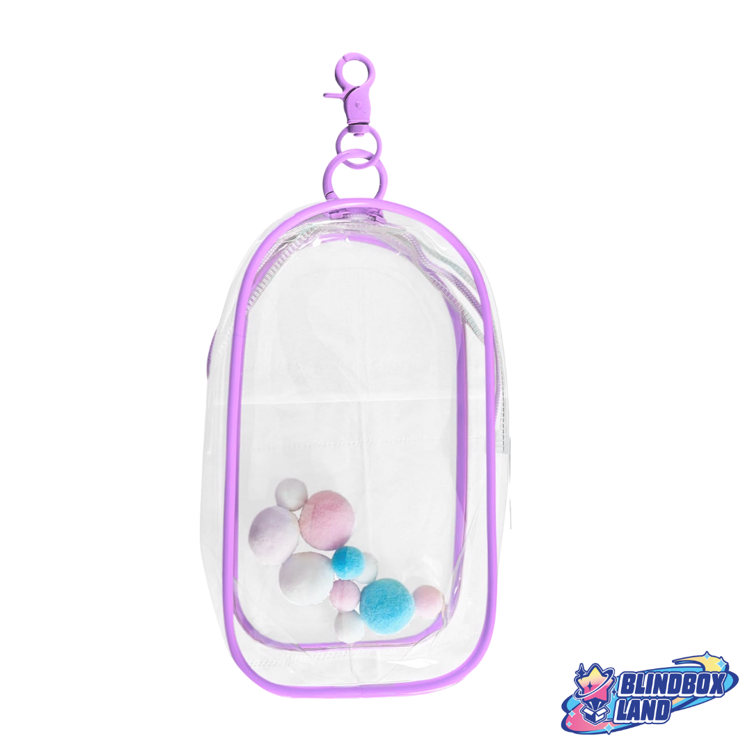 Transparente Taschen Figuren mit Anhänger Groß transparentes Lila Blindbox Land
