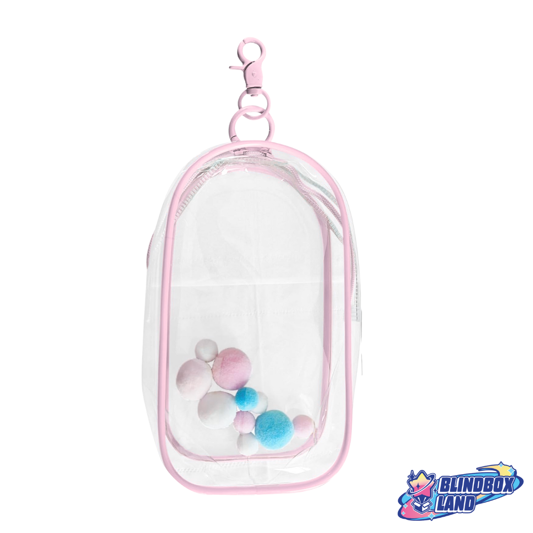 Transparente Taschen Figuren mit Anhänger Groß transparentes Pink Blindbox Land