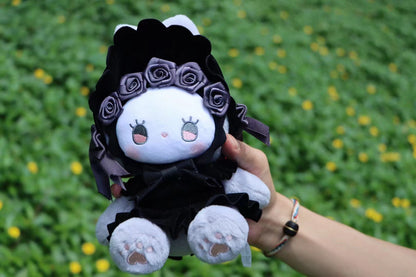 LUCKY EMMA Plush Plüsch Hase Keychain Anhänger Bonnet Schwarz 