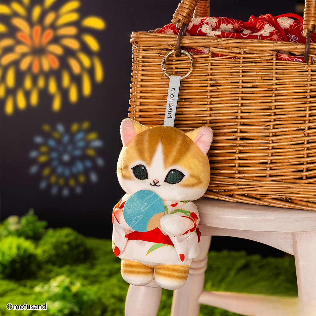 Mofusand - Cat Mascot Plush Keyring in Yukata Style