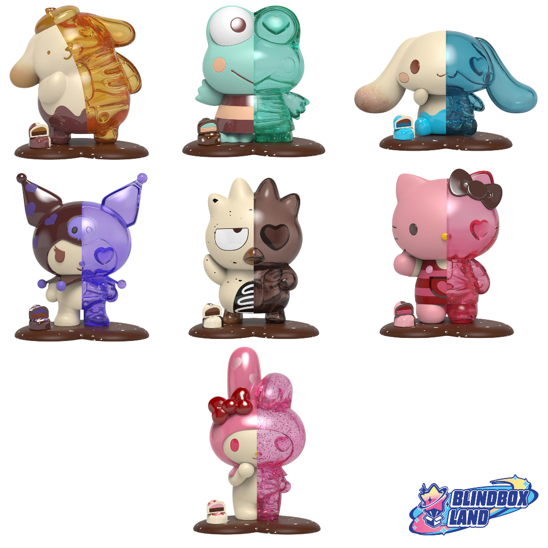 BLINDBOX LAND MIGHTY JAXX Kandy Choco Edition Sanrio Characters All Members Pompompurin My Melody Cinnamoroll Badtz-Maru Hello Kitty Kuromi Keroppi