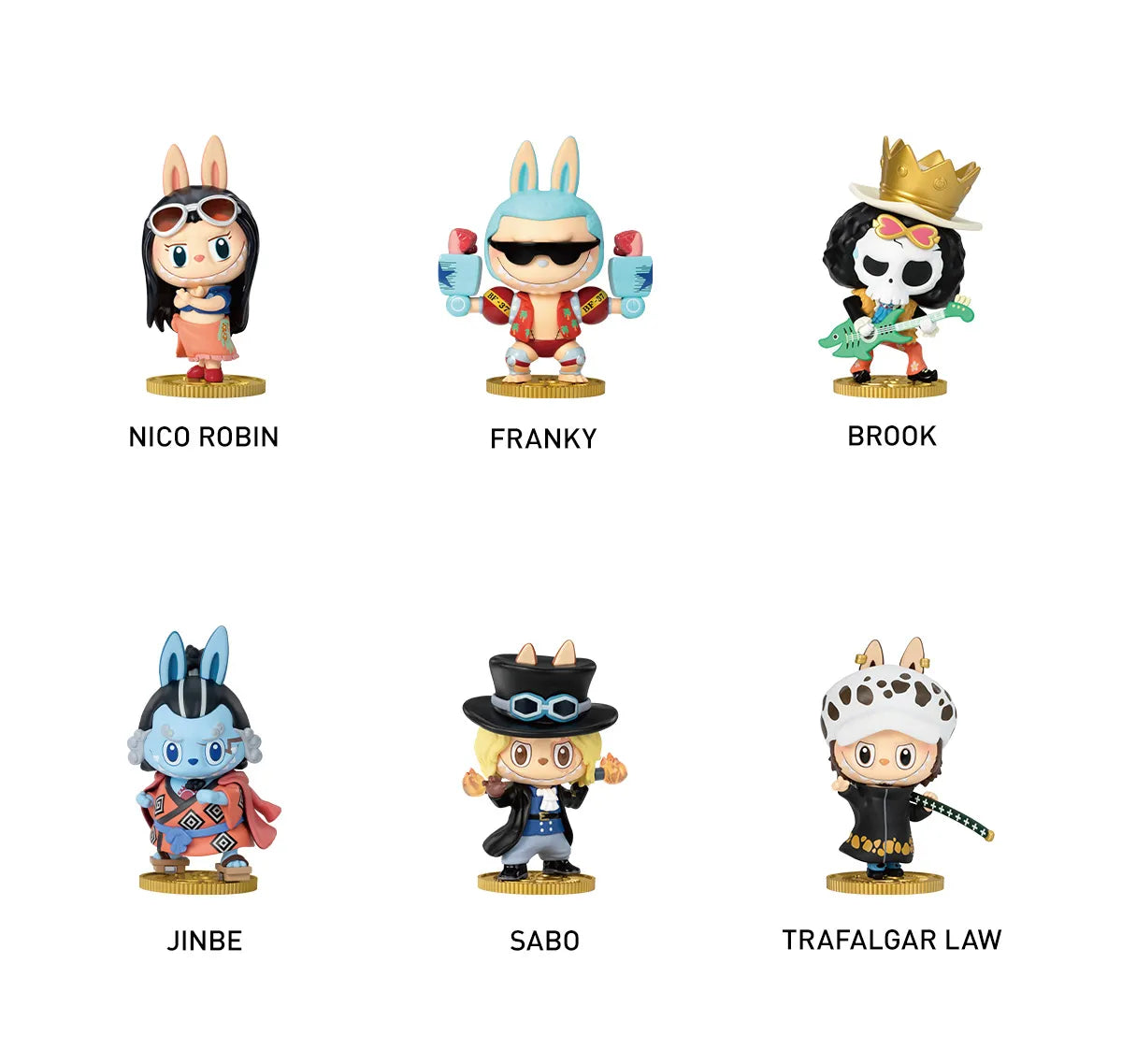 BLINDBOX LAND One Piece Labubu Blindbox Pop Mart The Monsters Nico Robin Franky Brook Jinbe Sabo Trafalgar Law