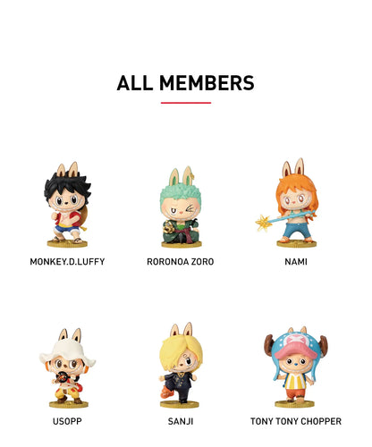 BLINDBOX LAND One Piece Labubu Blindbox Pop Mart The Monsters  Zoro Nami Usopp Sanji Chopper Luffy