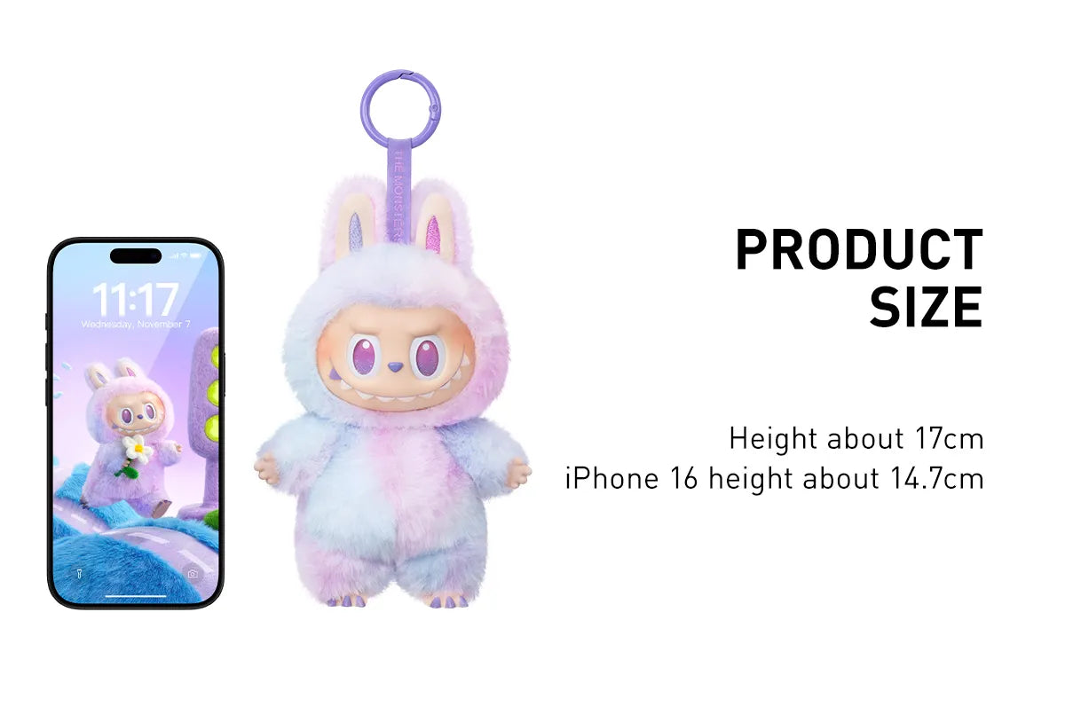 Blindbox Land The Monsters Labubu Pop Mart Vinyl Plush Big Into Energy Product Size