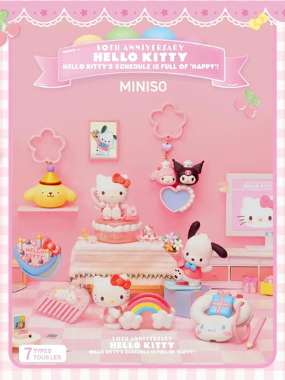 SANRIO - Hello Kitty 50th Anniversary "Hello Kitty's Schedule Is Full Of Happy!" Series, Miniso Blindbox