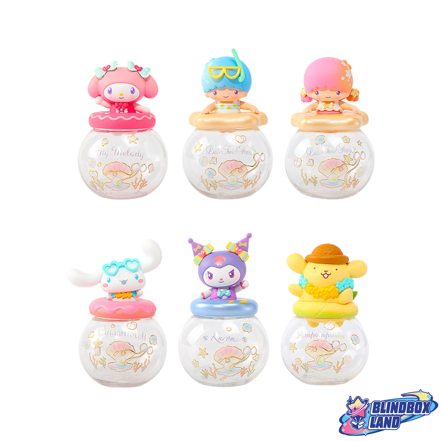 Sanrio Characters Ocean Pearls Series miniso Blindbox Mysterybox Pompompurin  My Melody Hello Kitty Kuromi Twin Stars Kiki Lala Cinnamoroll 