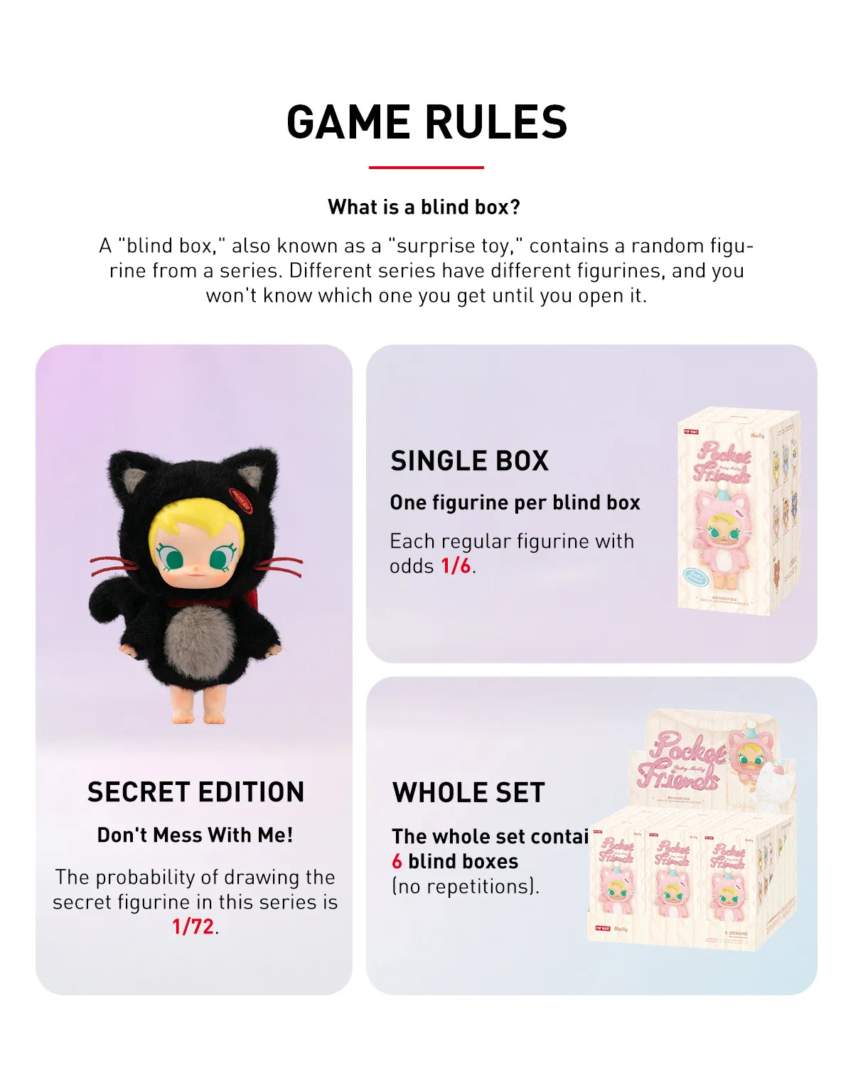 POP MART Baby Molly Pockt Friends Series Game Rules Blindbox Land