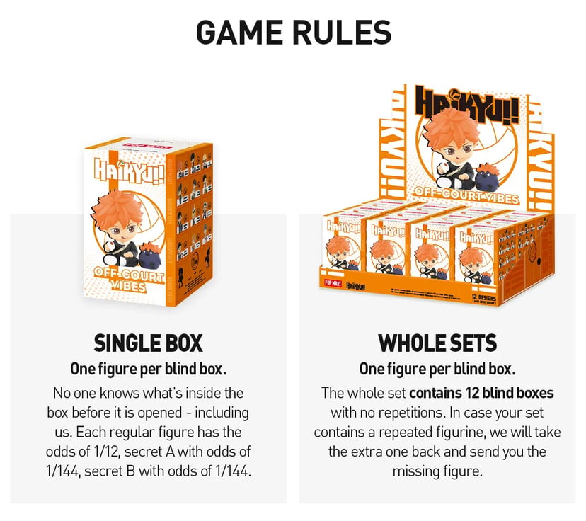 POP MART Haikyu!! Off Court Vibes Figure Game Rules Blindbox Land