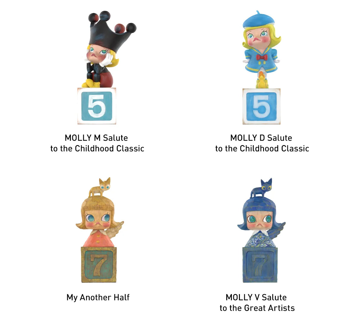 POP MART MOLLY Anniversary Statues Classical Retro all members 2 Blindbox Land