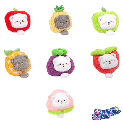 Peach Cat Meow Fluffball Fruit Plush Pouch All Blindbox Land