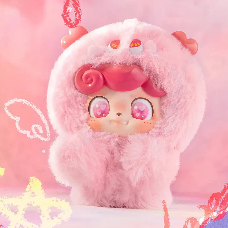 Q.Kid Emotional Hairy Monsters Series Plush Blind Box Blindboxland Herz Pink